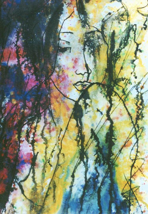 gouache and ink painting by artist Jennifer Leigh, 'Vision VII'